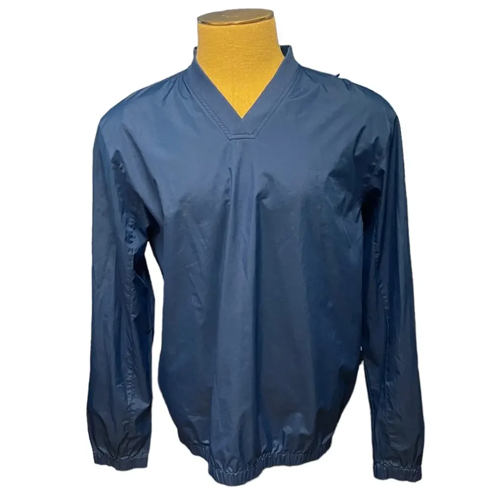 Port Authority Blue Pullover V Neck Windbreaker Moanalua Soccer Medium